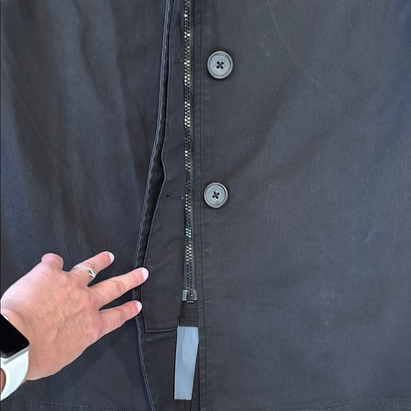 Vintage Y2K Gap Women's Size 6 Rain Trench Coat with Zipper Buttons Blue inside - Picture 5 of 13